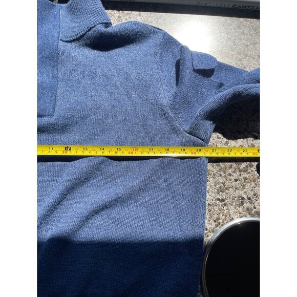 BANANA REPUBLLIC 50%‎ ITALIAN WOOL MEN'S SZ M BLUE WITH SNAP DETAIL - Picture 5 of 15